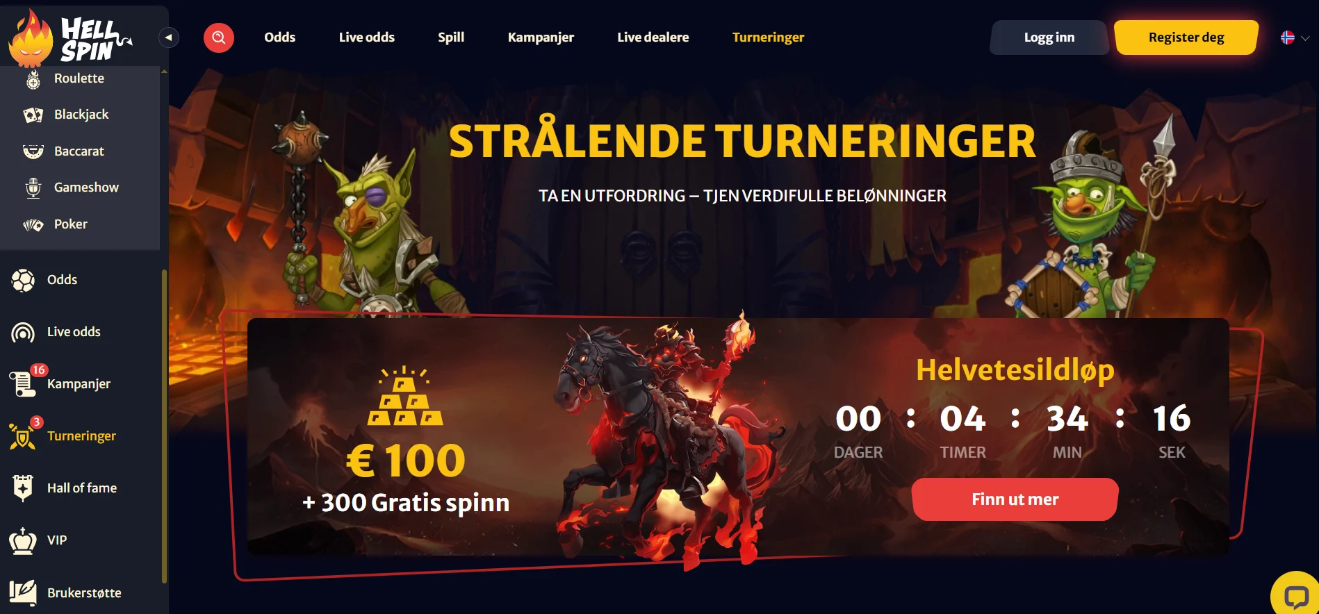 Turneringer og premiepotter hos HellSpin Casino